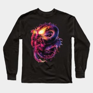 Purple Dragon Fire Long Sleeve T-Shirt
